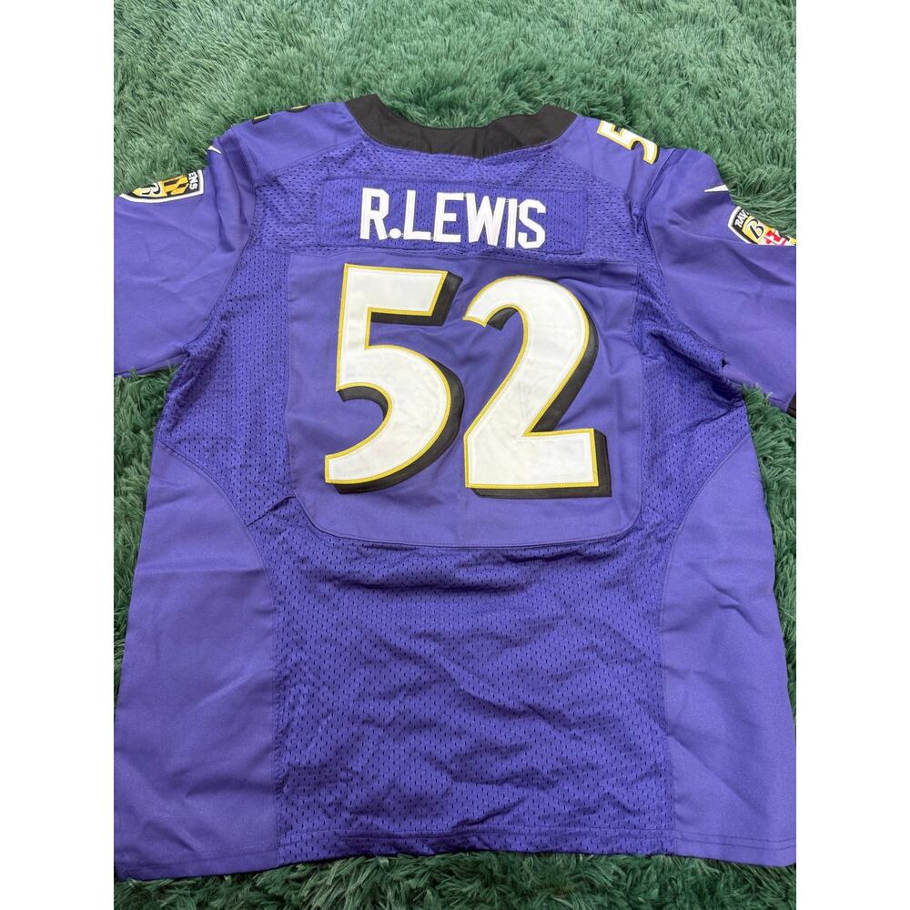 Nike Baltimore Ravens Ray Lewis 52 Men's Large Purple | Black Jersey - Picture 2 of 9